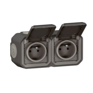 LEGRAND - Plexo Prise 2x2P+T horizontal complet IP55 IK08 anthracite - 069788L