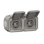 LEGRAND - Plexo Prise 2x2P+T horizontal complet IP55 IK08 gris - 069768L