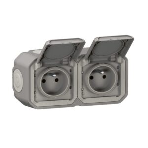 LEGRAND - Plexo Prise 2x2P+T horizontal complet IP55 IK08 gris - 069768L