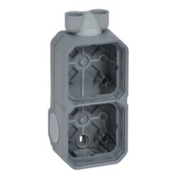 LEGRAND - Plexo boîtier 2 poste 2xM20 verticale IP55 IK08 gris - 069668L