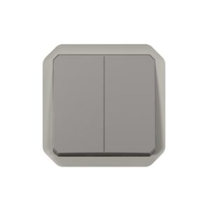 LEGRAND - Plexo double inter 2 dir ou poussoir méca IP55 IK08 gris - 069525L