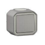 LEGRAND - Plexo poussoir NO 10A 250V complet IP55 IK08 gris - 069720L