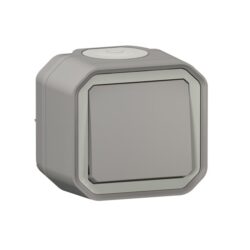 LEGRAND - Plexo poussoir NO 10A 250V complet IP55 IK08 gris - 069720L