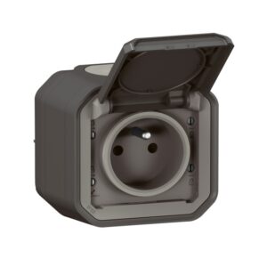 LEGRAND - Plexo prise 2P+T borne auto complet IP55 IK08 anthracite - 069791L