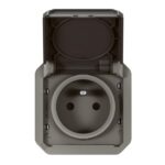 LEGRAND - Plexo prise 2P+T bornes auto mécanisme IP55 IK08 anthracite - 069891L