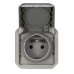 LEGRAND - Plexo prise 2P+T bornes auto mécanisme IP55 IK08 gris - 069551L