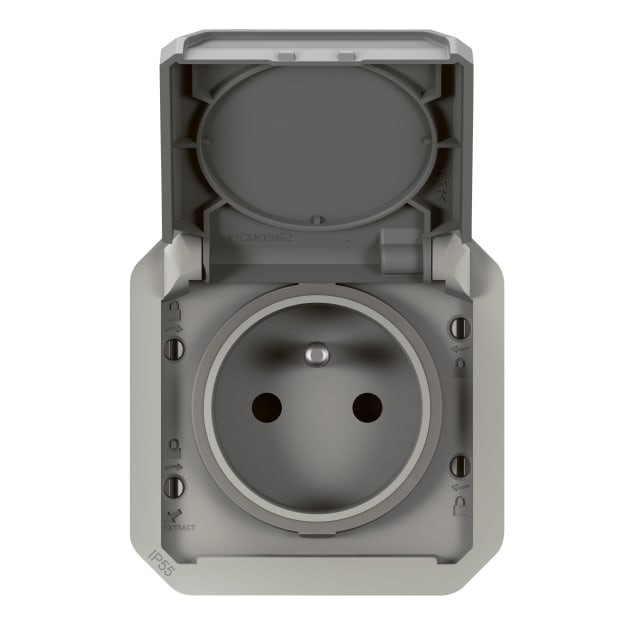 LEGRAND - Plexo prise 2P+T bornes auto mécanisme IP55 IK08 gris - 069551L LEGRAND - Plexo prise 2P+T bornes auto mécanisme IP55 IK08 gris - 069551L