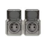 LEGRAND - Plexo prise 2x2P+T horizontal mécanisme IP55 IK08 gris - 069562L
