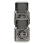 LEGRAND - Plexo prise 2x2P+T vertical mécanisme IP55 IK08 gris - 069563L