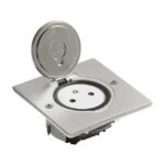 LEGRAND - Prise de sol 2P+T affleurante forme carré 2 modules inox brossé - 089760
