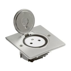 LEGRAND - Prise de sol 2P+T affleurante forme carré 2 modules inox brossé - 089760