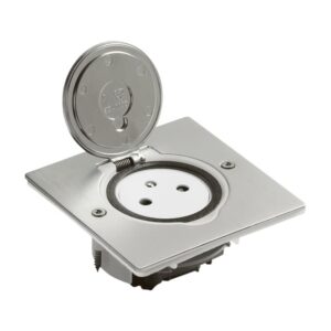 LEGRAND - Prise de sol 2P+T affleurante forme carré 2 modules inox brossé - 089760