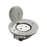 LEGRAND - Prise de sol 2P+T affleurante ronde 2 modules inox brossé - 089770