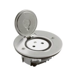 LEGRAND - Prise de sol 2P+T affleurante ronde 2 modules inox brossé - 089770