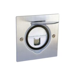 Prise de sol RJ45 Cat 6 FTP carrée inox brossé, finition acier inoxydable