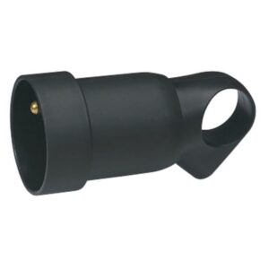 Prolongateur électrique noir 2P T 16A avec anneau 050429