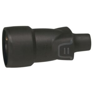 Prolongateur caoutchouc noir 2P T 16A sortie droite