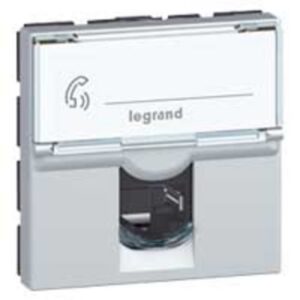 LEGRAND - RJ45 cat 6 UTP 2 mod alu LCS 2 Mosaic couleur alu - 079464