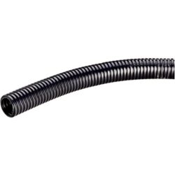 Conduit annelé noir diamètre 12 mm, configuration visible