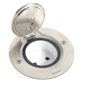 LEGRAND - Réceptacle prise de sol rond inox pour fonctions Mosaic - 089701