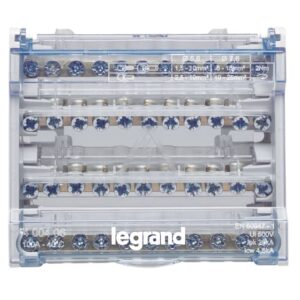 LEGRAND - Répartiteur modulaire 4P 100A - 11 connexions à vis - 26kA - 6 modules - 400406