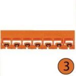 LEGRAND - Repère Mémocab - chiffre 3 orange - largeur 2