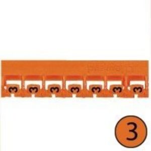 LEGRAND - Repère Mémocab - chiffre 3 orange - largeur 2
