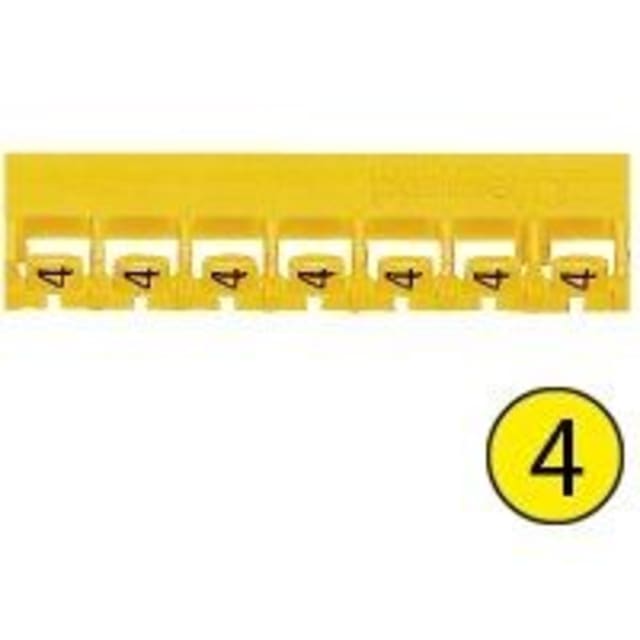 LEGRAND - Repère Mémocab - chiffre 4 jaune - largeur 2 LEGRAND - Repère Mémocab - chiffre 4 jaune - largeur 2