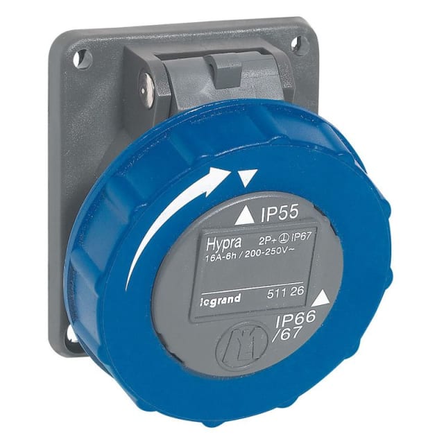 LEGRAND - Socle tableau incliné Hypra IK 09 - 200-250 V - 16A - 2P+T - 051126 LEGRAND - Socle tableau incliné Hypra IK 09 - 200-250 V - 16A - 2P+T - 051126