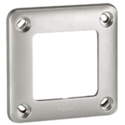 Plaque de finition 1 poste carrée inox avec quatre vis apparentes