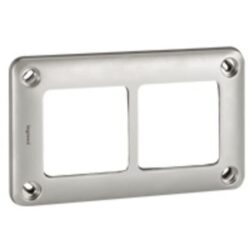 Plaque 2 postes entraxe 71 mm IP55 IK10, finition gris
