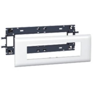 Support de modules 8 postes pour couvercle 85 mm avec cadre blanc et support noir