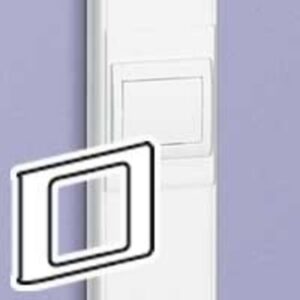Support appareillage 1 poste pour goulotte DLP blanc avec cadre rectangulaire