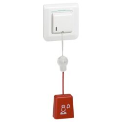 Tirette d'appel éjectable IP55 Mosaic complète, finition Blanc antimicrobien