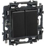 LEGRAND - Valena Next double poussoir 6A appareil complet noir à griffes - 741749