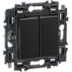 LEGRAND - Valena Next double poussoir 6A appareil complet noir à griffes - 741749
