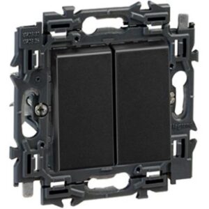 LEGRAND - Valena Next double poussoir 6A appareil complet noir à griffes - 741749