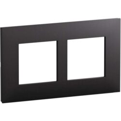 Plaque 2 postes noir mat 57 mm, IP20