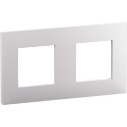 Plaque 2 postes 71 mm blanc mat, IP20
