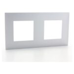 LEGRAND - Valena Next plaque 2 postes hor/vert entraxe 71mm alu chrome - 741142