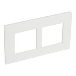 Plaque 2 postes entraxe 57 mm blanc, configuration visible