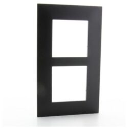 Plaque 2 postes entraxe 57 mm noir, configuration visible