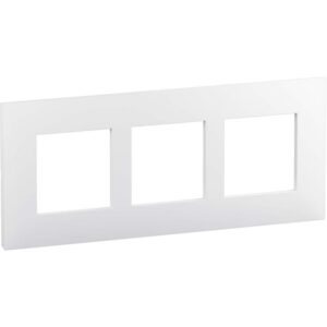 Plaque de finition 3 postes blanche brillante pour appareillage électrique