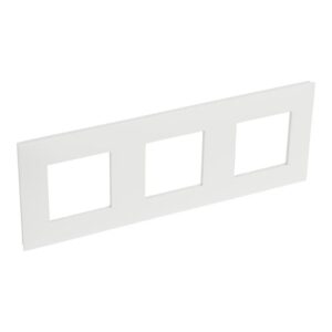Plaque de finition blanche 3 postes horizontale verticale pour appareillage électrique