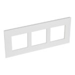LEGRAND - Valena Next plaque 3 postes vert entraxe 57mm blanc - 741109
