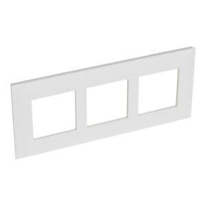 Plaque de finition blanche 3 postes entraxe 57 mm