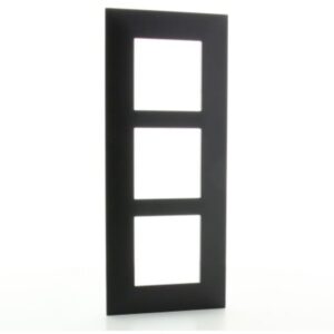 Plaque de finition noire verticale 3 postes entraxe 57 mm