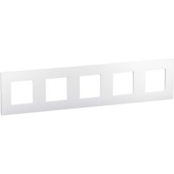 Plaque 5 postes blanc brillant, IP20