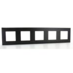 LEGRAND - Valena Next plaque 5 postes hor/vert entraxe 71mm noir - 741155
