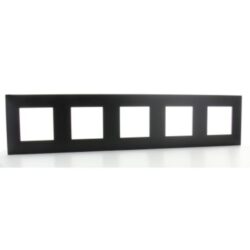 Détails visibles de Plaque 5 postes horizontale verticale noir pour Plaques quintuples